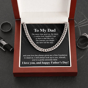 To My Dad Stainless Steel Cuban Chain